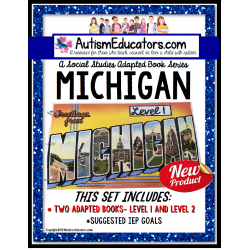 MICHIGAN State Symbols ADAPTED BOOK for Special Education and Autism